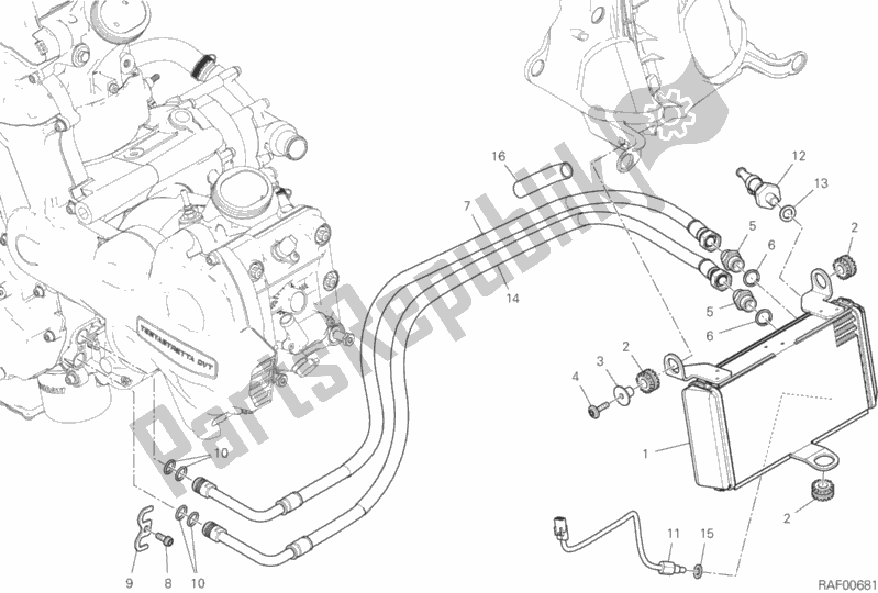 Todas as partes de Radiador De óleo do Ducati Multistrada 1260 S D-air 2020